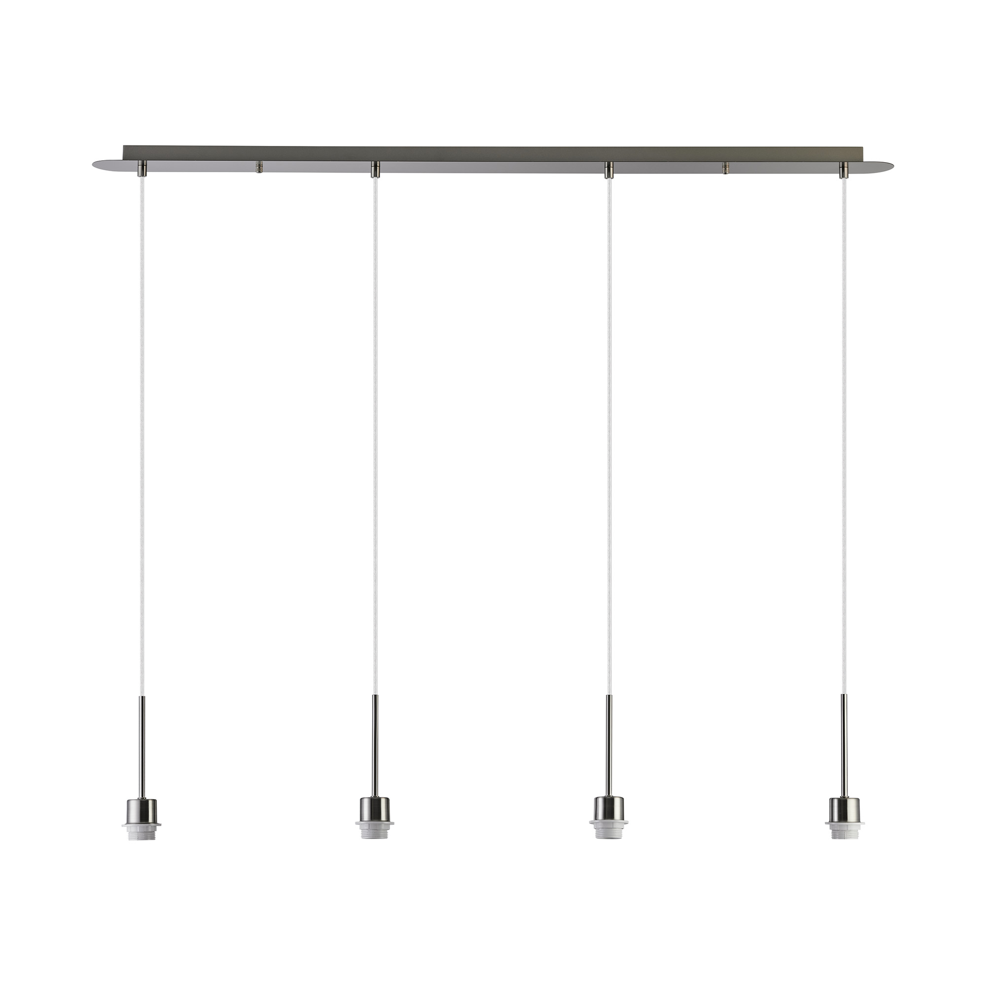 D0908SN  Carrie Satin Nickel 4 Light Linear E27 Universal Pendant (FRAME ONLY), Suitable For A Vast Selection Of Shades